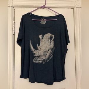 Dark Navy Rhino Graphic T-Shirt